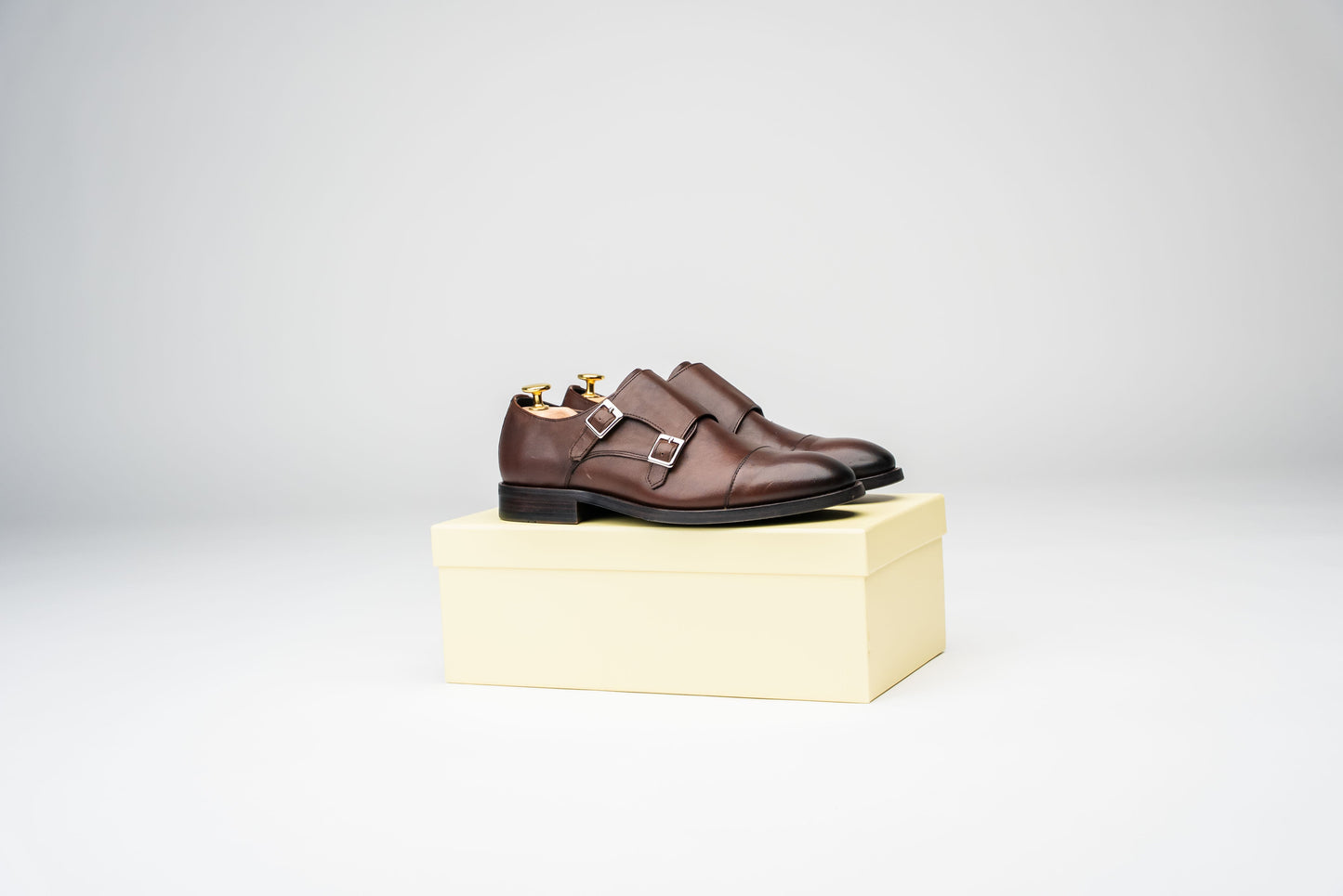 Monkstrap skor, brun