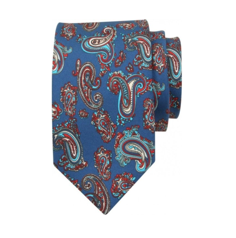 Slips, blå & röd paisley