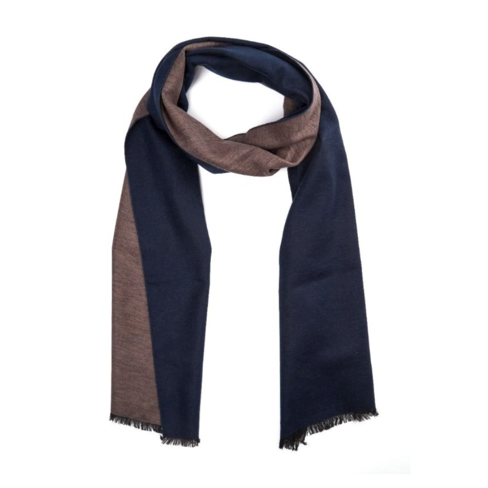 Sidenscarf, brun & blå