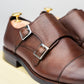 Monkstrap skor, brun